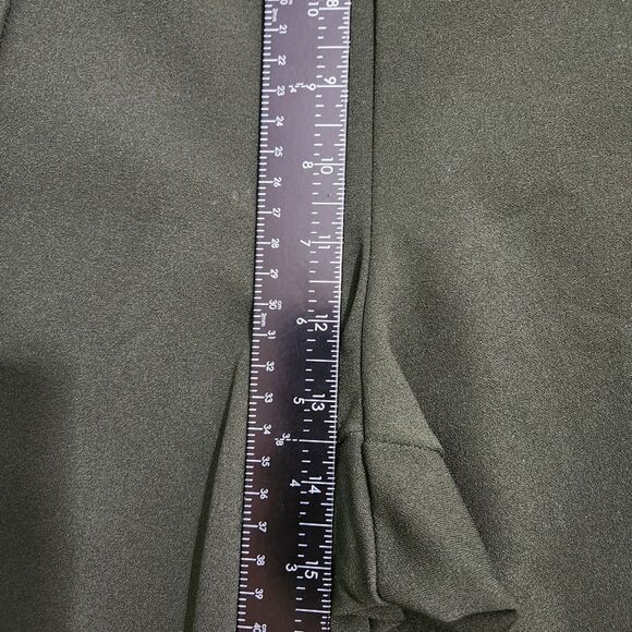 LOFT Women XL Green Pintucked High Rise Straight Leg Elastic Waist Pull On Pants - Picture 9 of 10